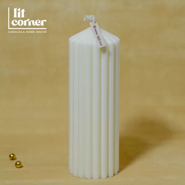 Nến Pillar Khối Trụ Sọc Tròn - Size L Nến Pillar Khối Trụ Sọc Tròn - Size L