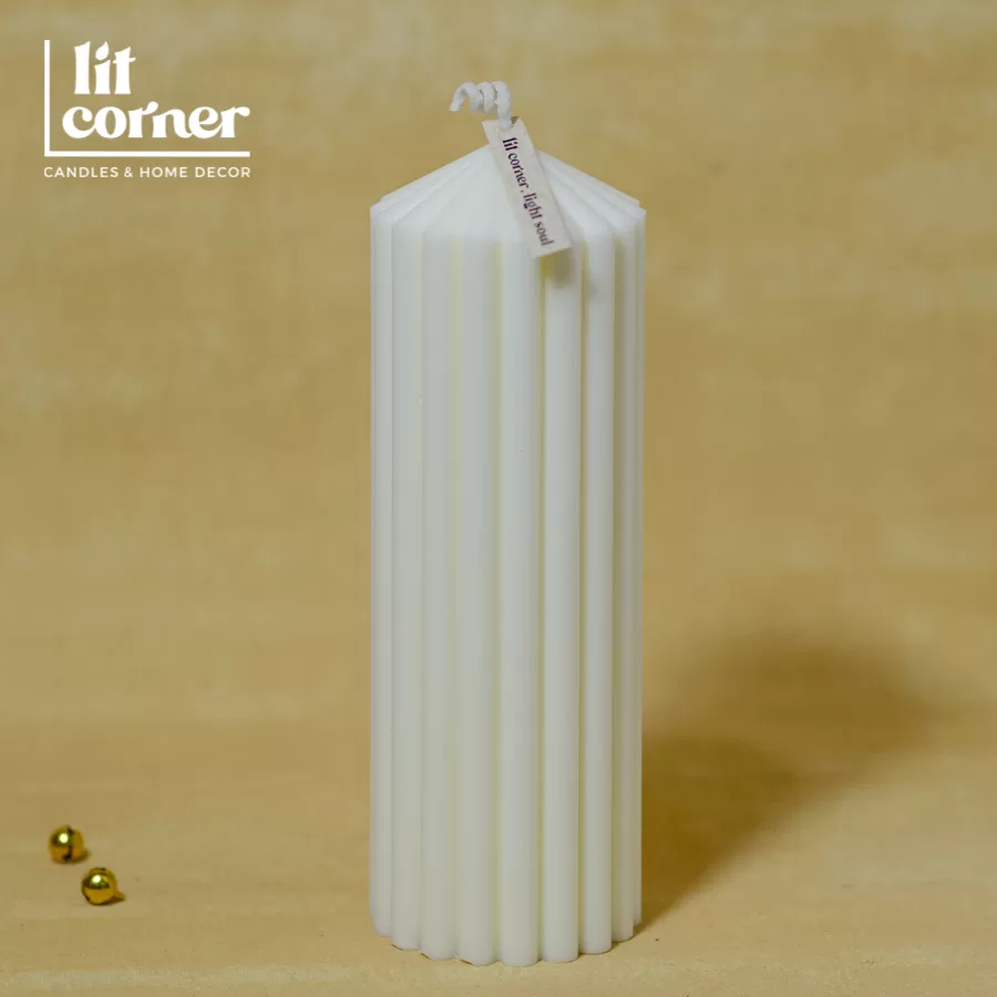 Nến Pillar Khối Trụ Sọc Tròn - Size L Nến Pillar Khối Trụ Sọc Tròn - Size L