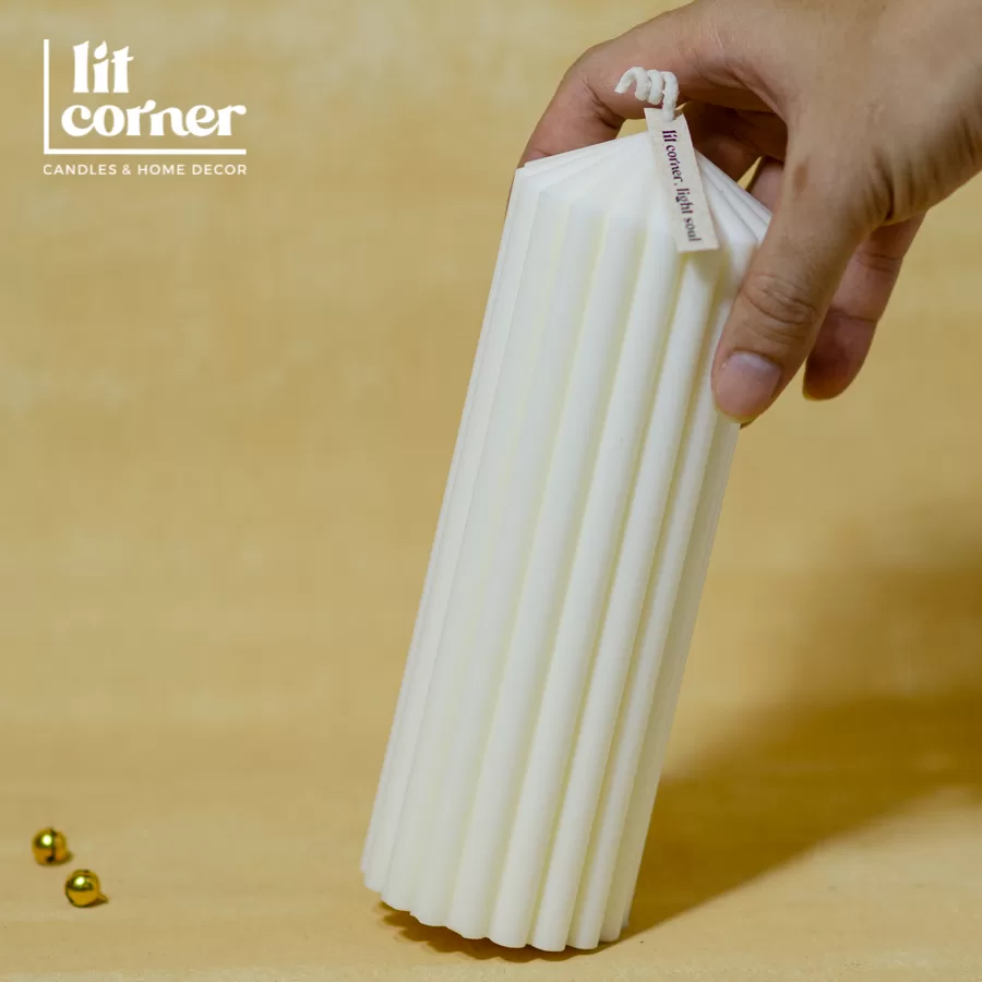 Nến Pillar Khối Trụ Sọc Tròn - Size L Nến Pillar Khối Trụ Sọc Tròn - Size L