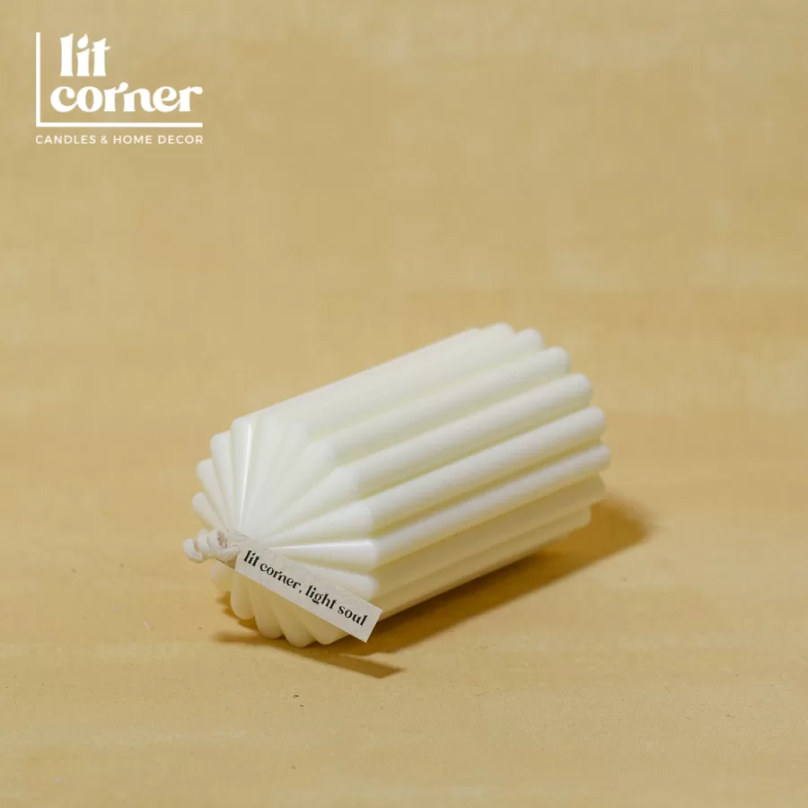 Nến Pillar Khối Trụ Sọc Tròn - Size M Nến Pillar Khối Trụ Sọc Tròn - Size M