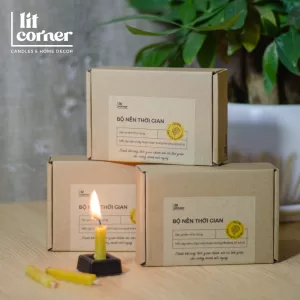 Bộ Nến Thời Gian 100% Sáp Ong Tự Nhiên - 30 Phút